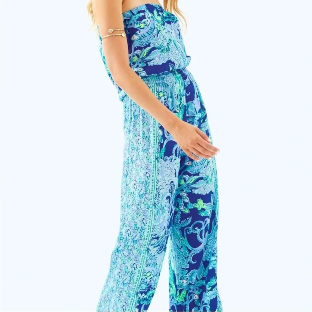 NWT Lilly Pulitzer Pim Jumpsuit Sea Sirens Size XS EUC - Picture 2 of 14